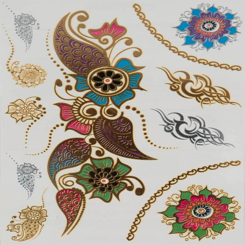 Cleopatra Goddess Metallic Temporary Tattoos for Women in Gold & Silver