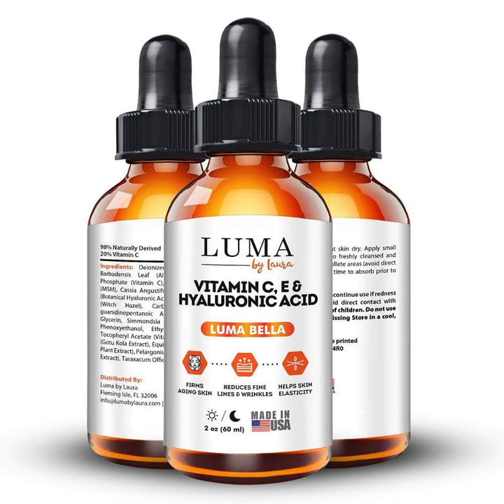 Luma Vitamin C Serum 20% + E + Hyaluronic Acid + Jojoba Oil + Witch Hazel - 2oz - Luma by Laura